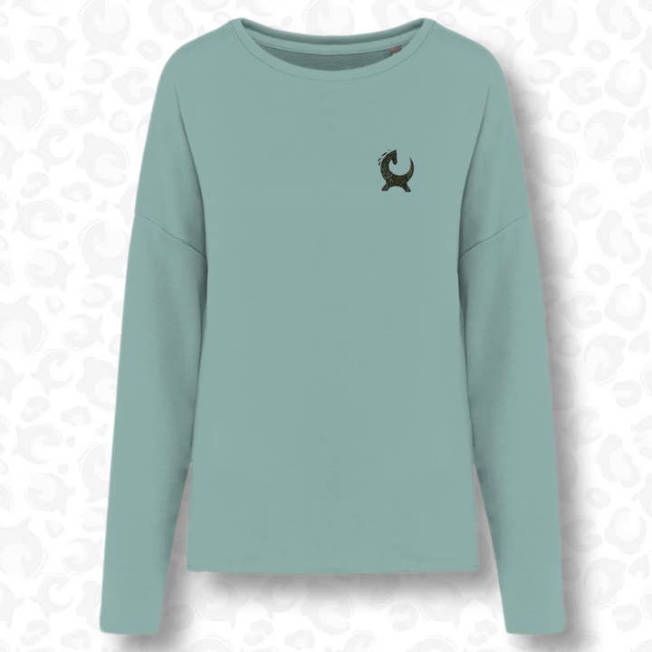 Equiboodle Babs Jumper Sage Green/Khaki Back Design for wholesale by Equiboodle