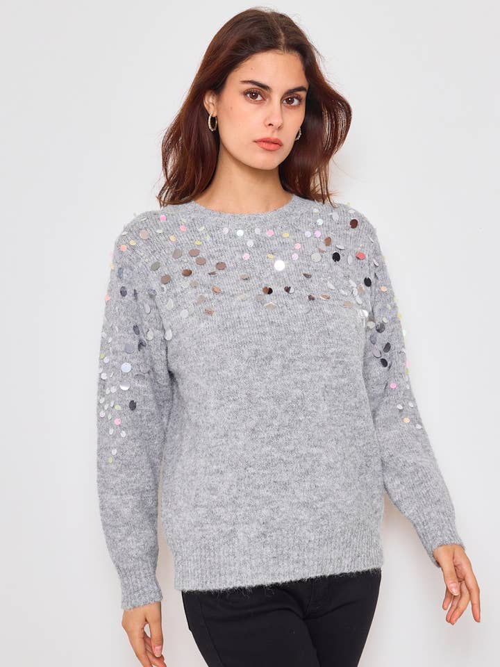 KY CREATION PARIS - Vendita all'ingrosso Maglione tricot - Donna - Maglione con paillettes
