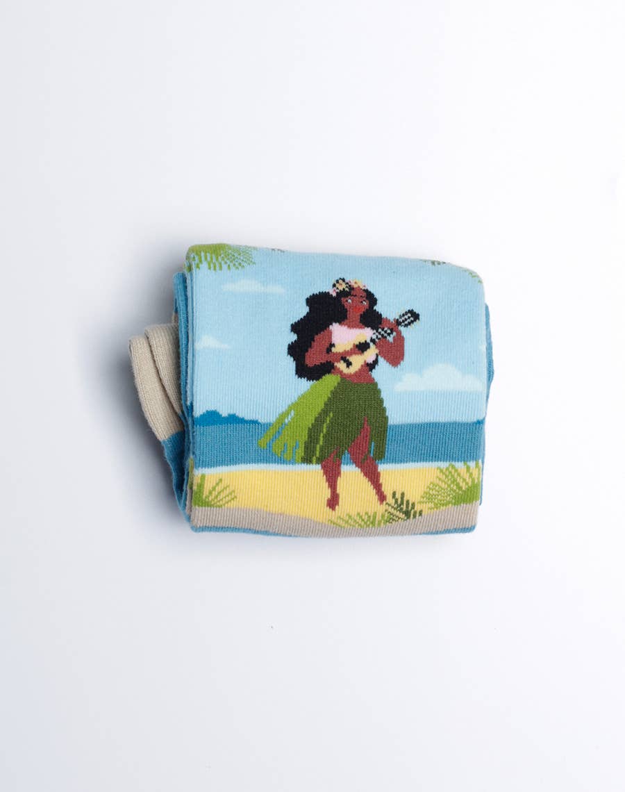 Just Fun Socks - Vente Chaussettes – femme - Chaussettes Hawaiian Girl Crew pour femmes4