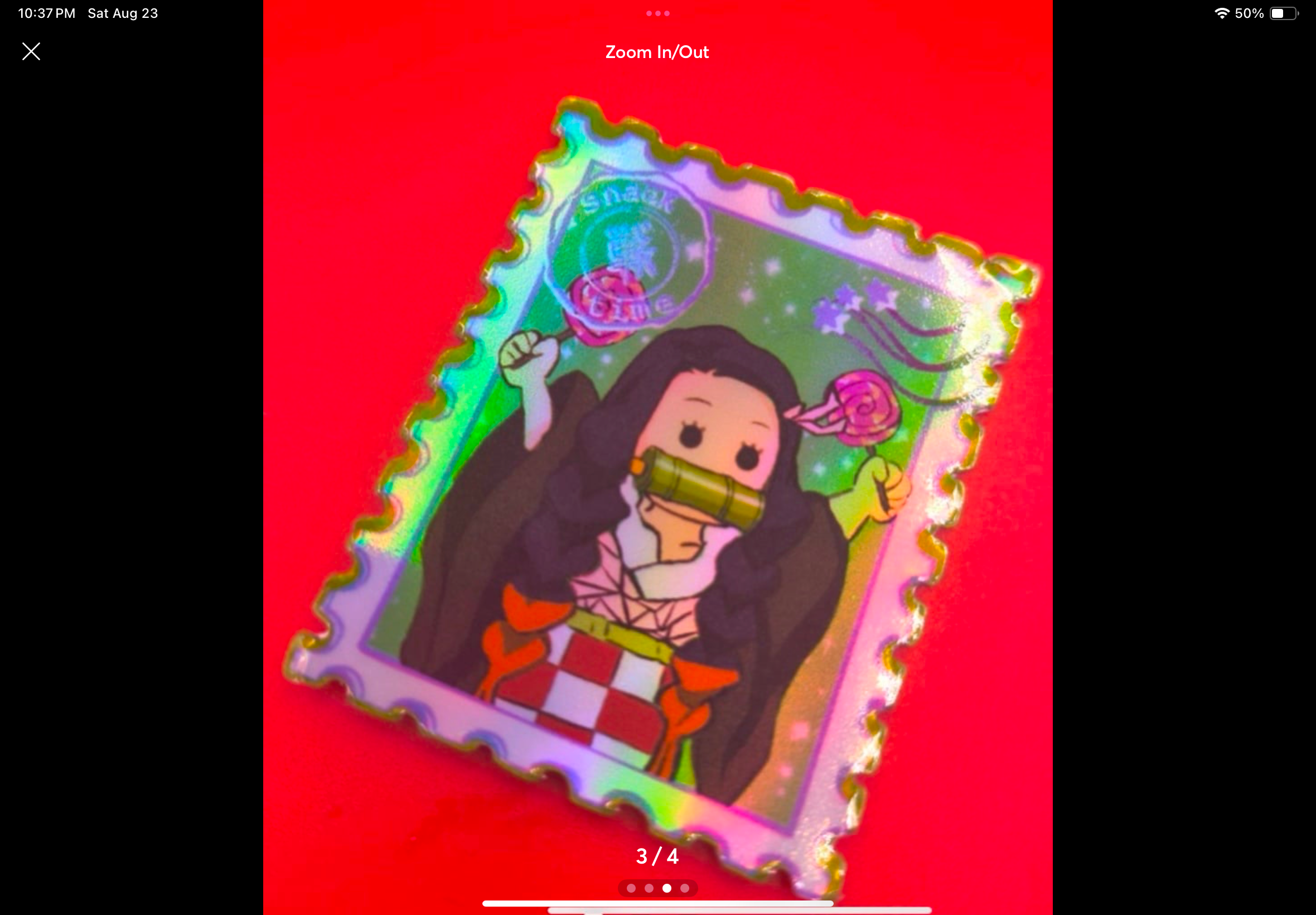 Elegant Potato Anime – Engroshandel Klistermærke – Nezuko dæmondræber klistermærke stempel holo vandtæt0