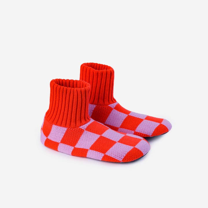 VERLOOP | knits - Wholesale Slippers - Unisex - Checkerboard Knit Sock Slippers