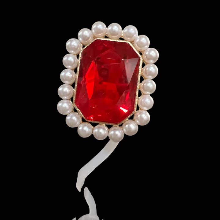 Tampa de Palhinha de Silicone Grande Vermelha com Jóia 10mm por atacado de Olive Lane Accessories