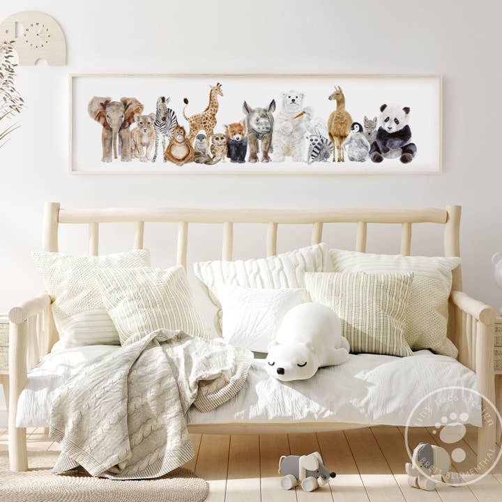 Baby Animal Grouping Panoramic Decor for wholesale by Tiny Toes Design by Brett Blumenthal