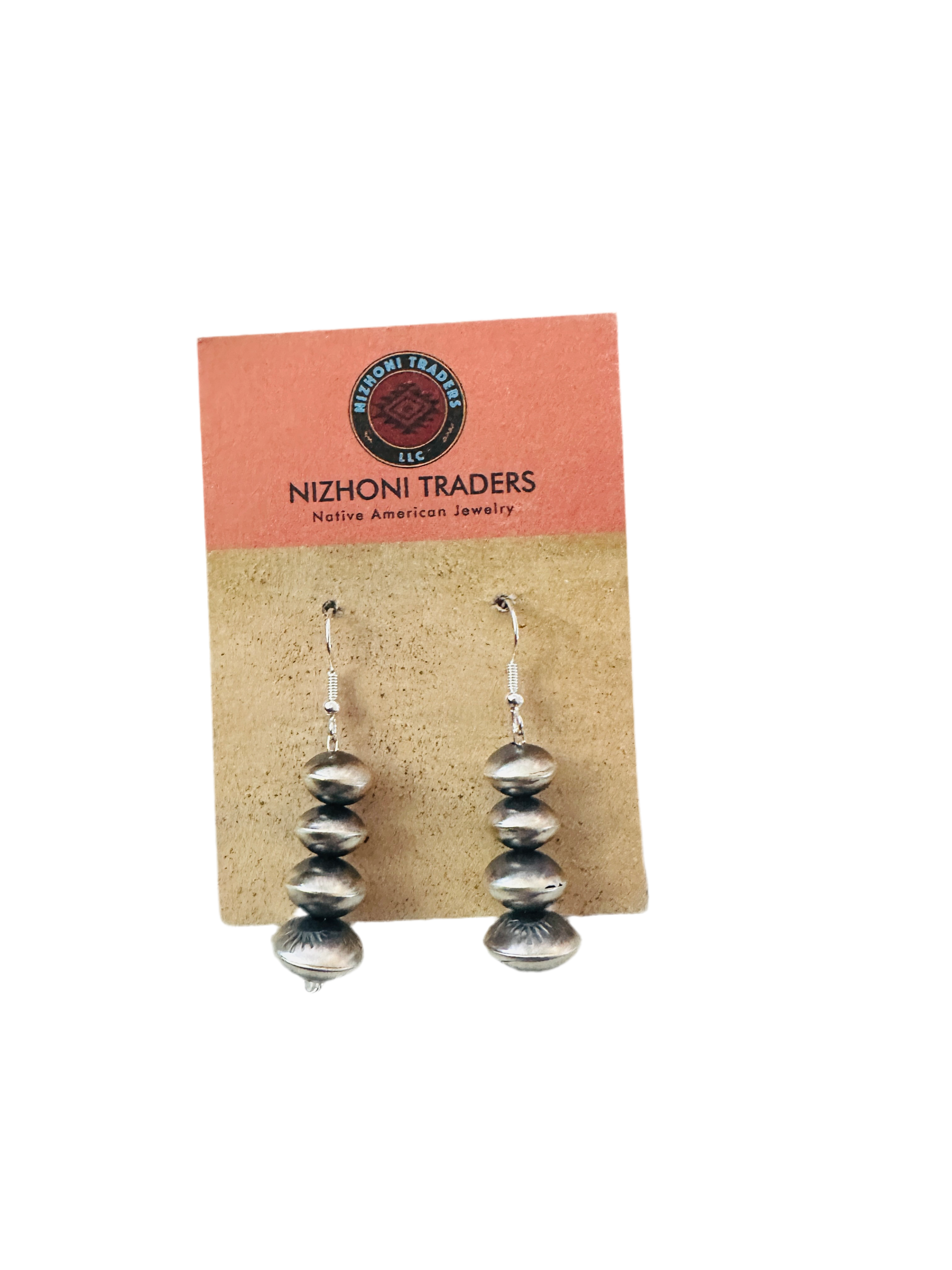 Nizhonitradersllc - Vente Boucles d'oreilles pendantes - Boucles d'oreilles pendantes en argent sterling avec perles Navajo6