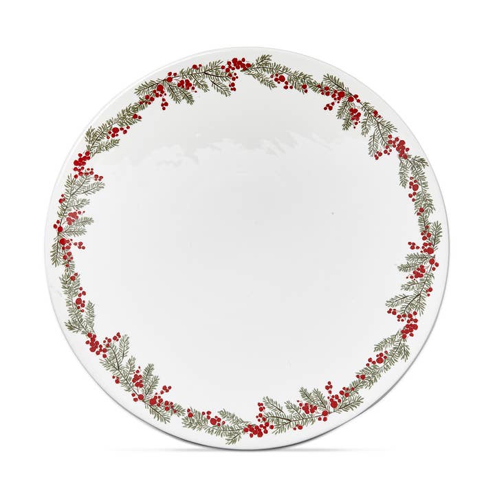 Farmhouse Pedestal Cake Plate Multi Earthenware Christmas for wholesale by tag