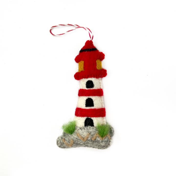 Ornaments 4 Orphans – wholesale Ornament – Lighthouse Felt Wool Christmas Ornament
