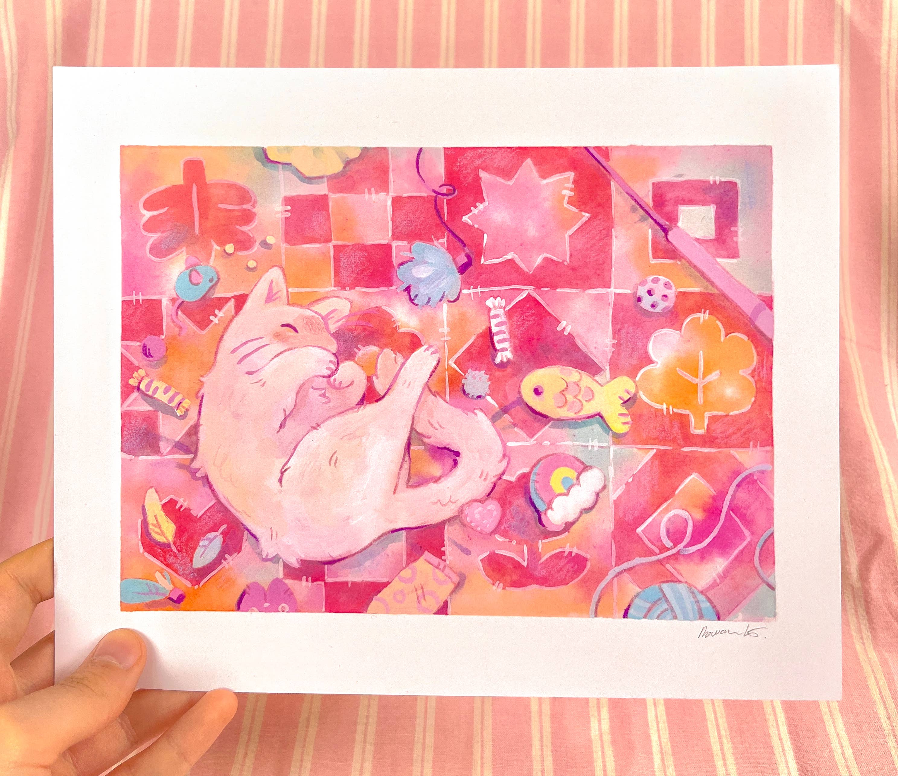 Rowan Kingsbury - Wholesale Art Print - Cat Nap Art Print 10" x 8"1