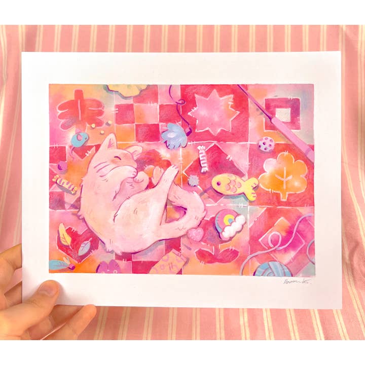 Rowan Kingsbury - Wholesale Art Print - Cat Nap Art Print 10" x 8"1