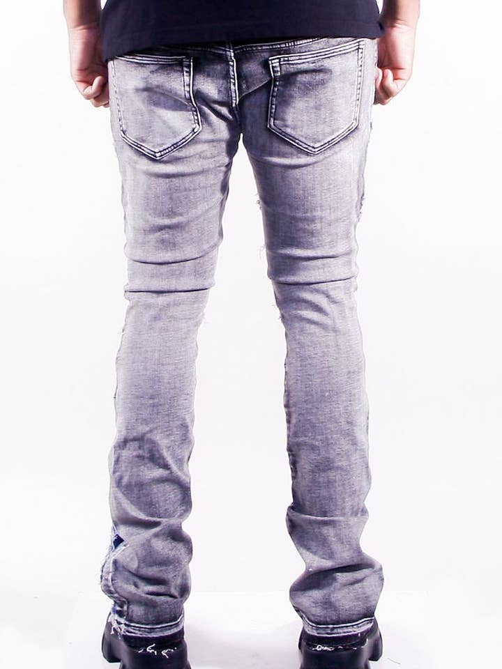 Cooper 9 - Wholesale Jeans - Men's - 504 Webbing Stack Jeans Gray Wash