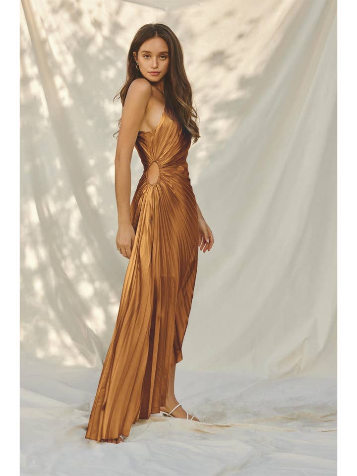 Dress Forum - Wholesale Dress - Women's - Olympia Asymmetrical Pleated Maxi Dress (1)58