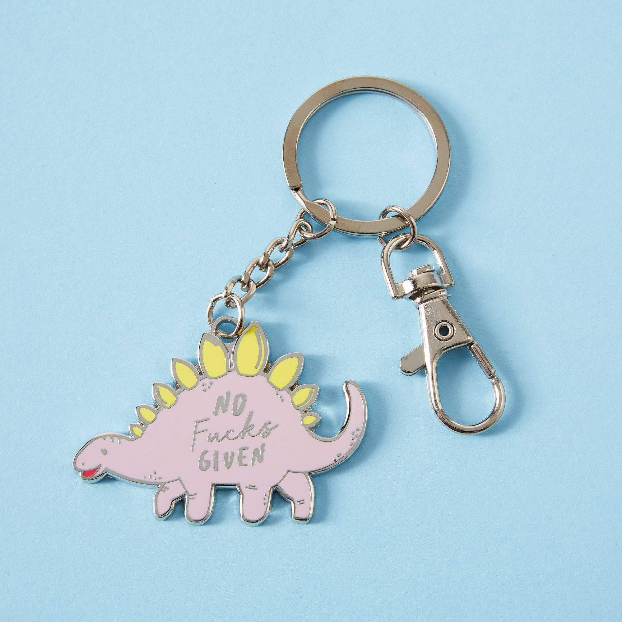 Punky Pins – wholesale Keychain – Unisex – No Fucks Dinosaur Enamel Keyring0