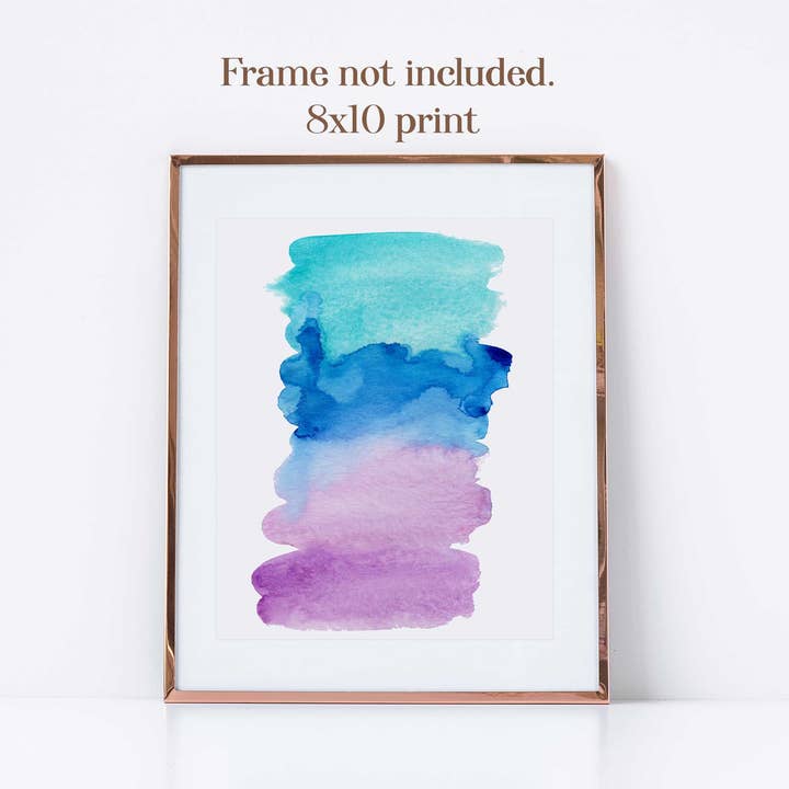 Abstract Teal and Purple Print for wholesale by Shop Intaglio