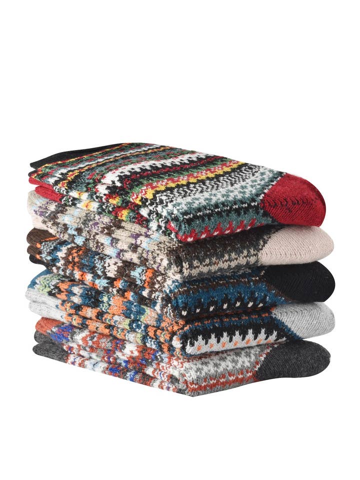 Funkyrel® Atzbranding Limited - Venta al por mayor Calcetines - Mujer - Rufia - Calcetines de invierno de punto a media pierna con estilo británico14