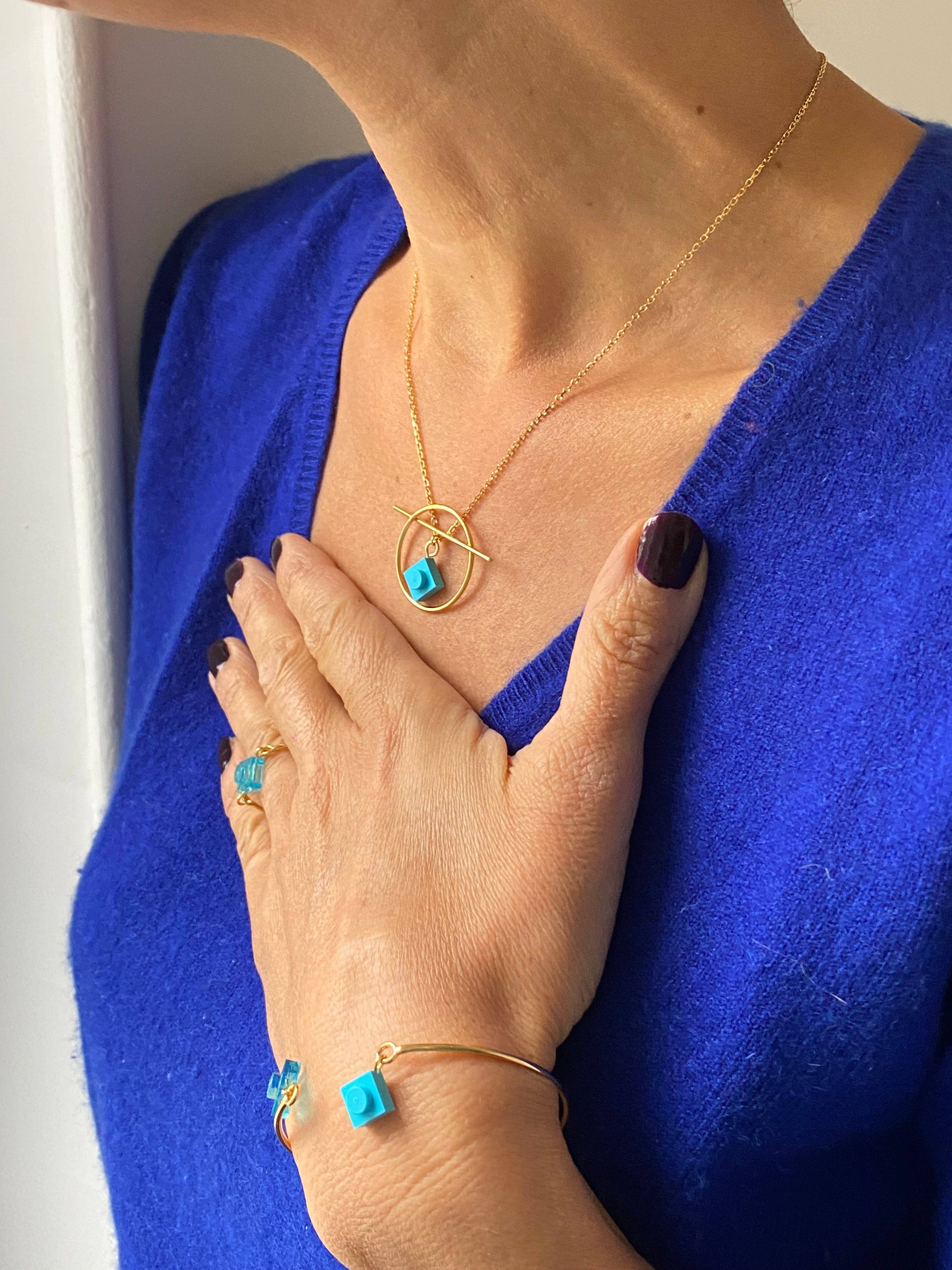 Brique d'Oreille - Wholesale Pendant/Charm Necklace - Geometric necklace with a Lego brick - Les Astucieuses13