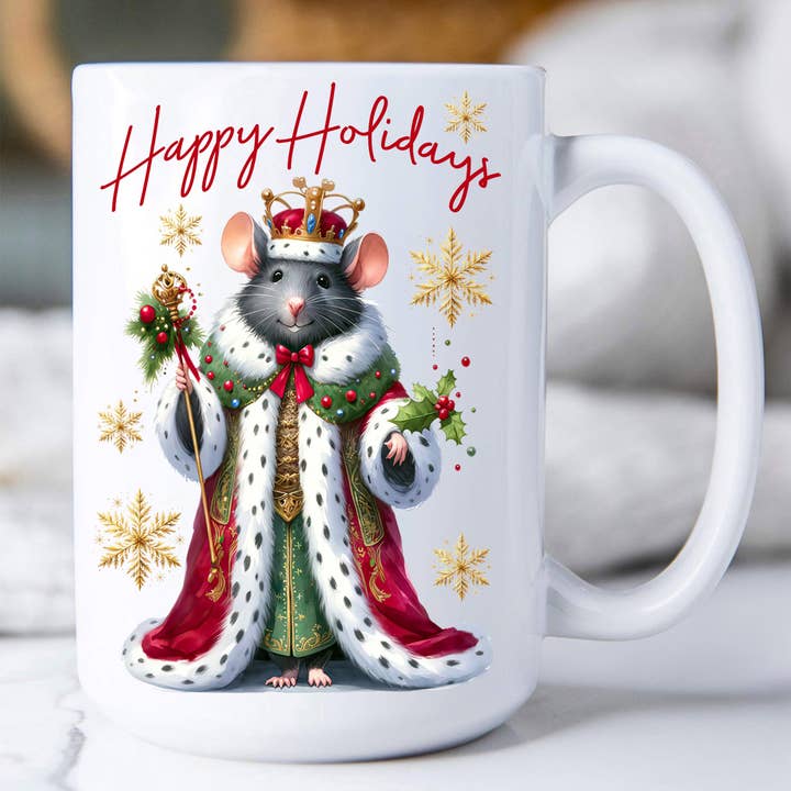Christmas Mouse Happy Holidays Coffee Mug for wholesale by Avery Lane Gifts
