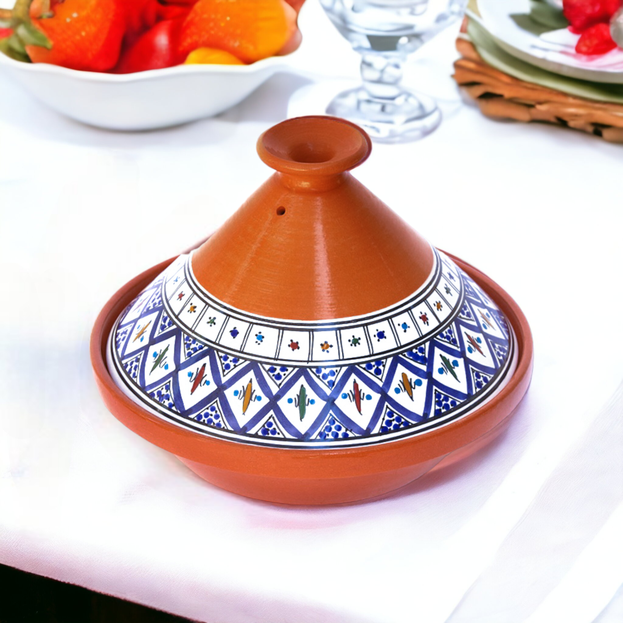 Kamsah - Wholesale Cooking Pot - Bohemian Classic Blue Medium Tagine Pot1