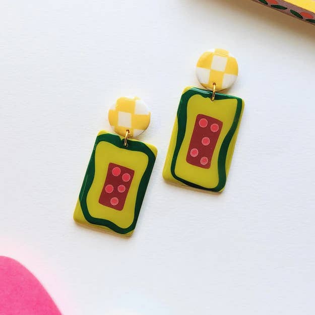 Delaney and Blu - Wholesale Dangle Earrings - Avocado Rectangles