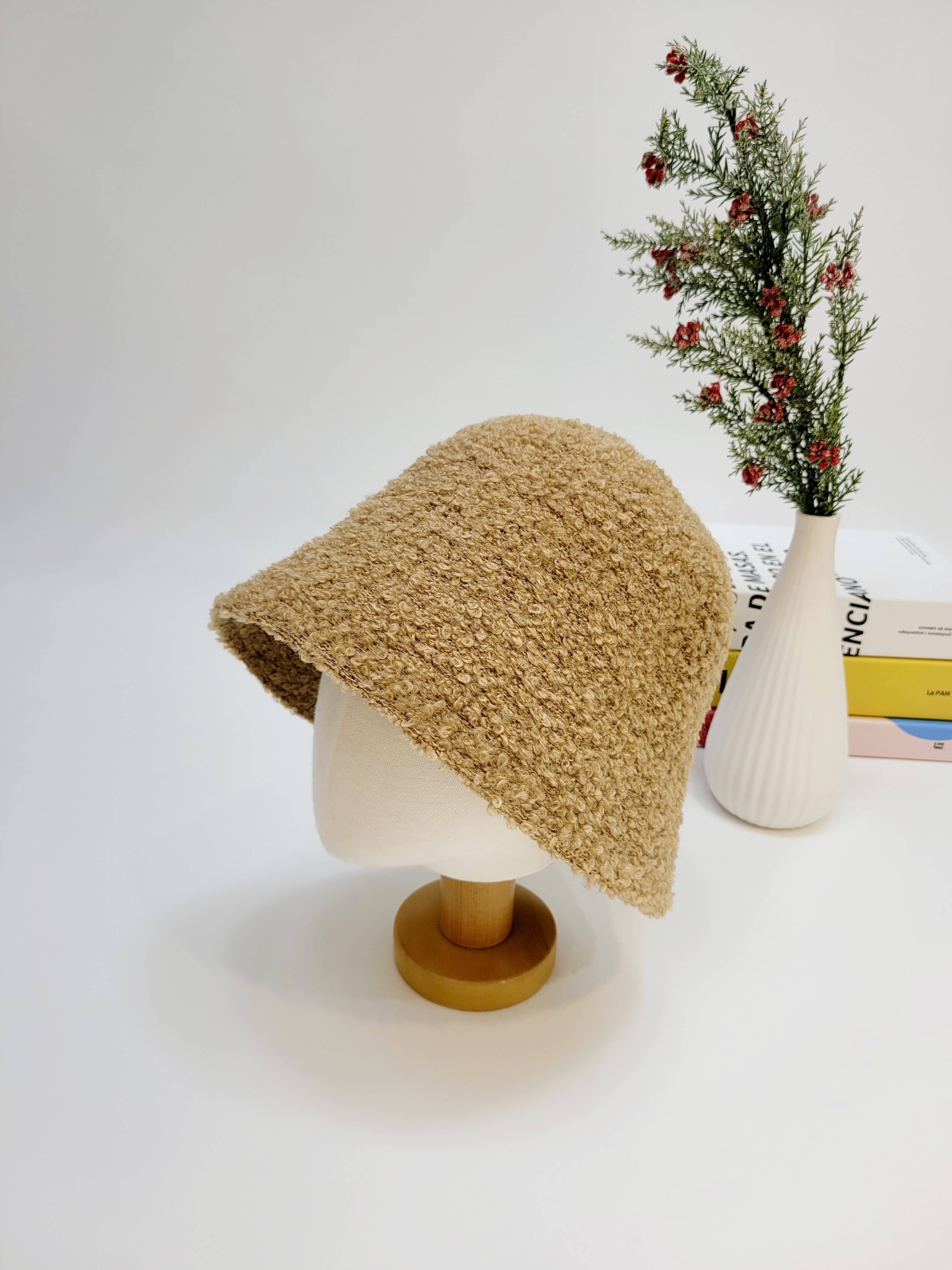 Comfortarians - Wholesale Bucket Hat - Women's - Textured Alpaca Wool Bucket Hat, Extra Warm Winter Hat9