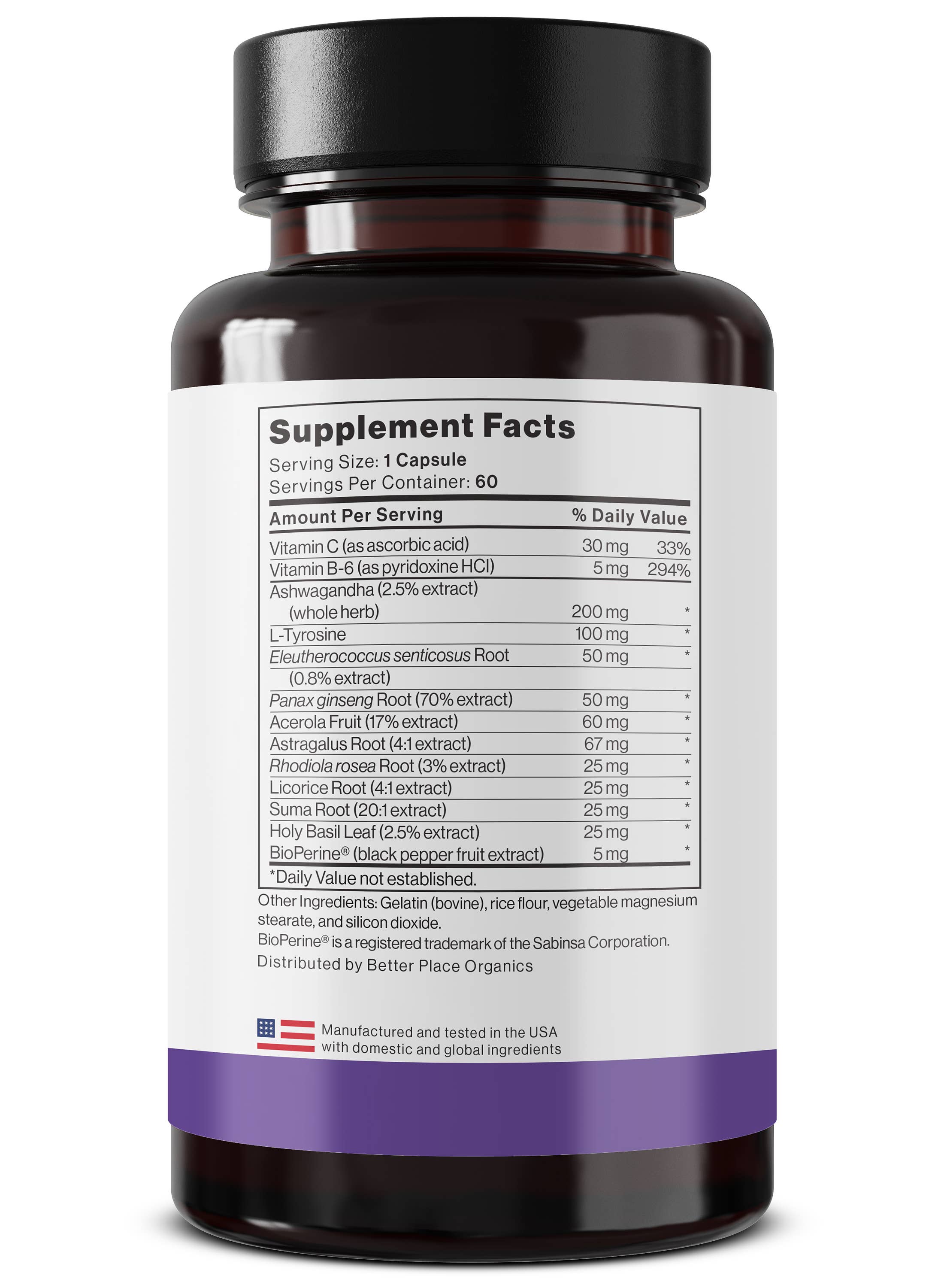 Better Place Brands - Wholesale Oral Supplement/Vitamin - Adrenal Health & Support – Ashwagandha + L-Tyrosine2