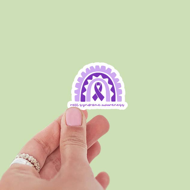 Autocollant vinyle ruban arc-en-ciel — Sensibilisation au syndrome de Rett pour la vente par Limes & Lilly
