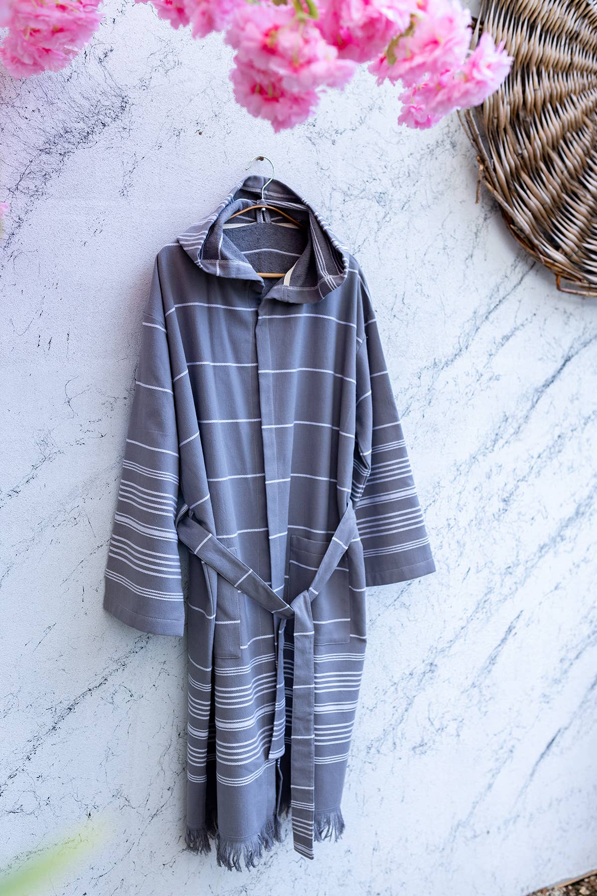 Kikoya – wholesale Robe – Unisex – Terrybacked Bathrobe Turkish Cotton Light Weight Hood Quick 42