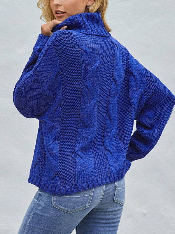 ShieldChic - Wholesale Knit Sweater - Women's - Jacquard High-Neck Long Sleeves Sweater Tops7