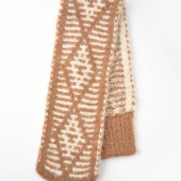 Funkyrel® Atzbranding Limited - Wholesale Scarf - Women's - Scarvii - Two-Tone Knitted Scarf with Slip-Through Design5