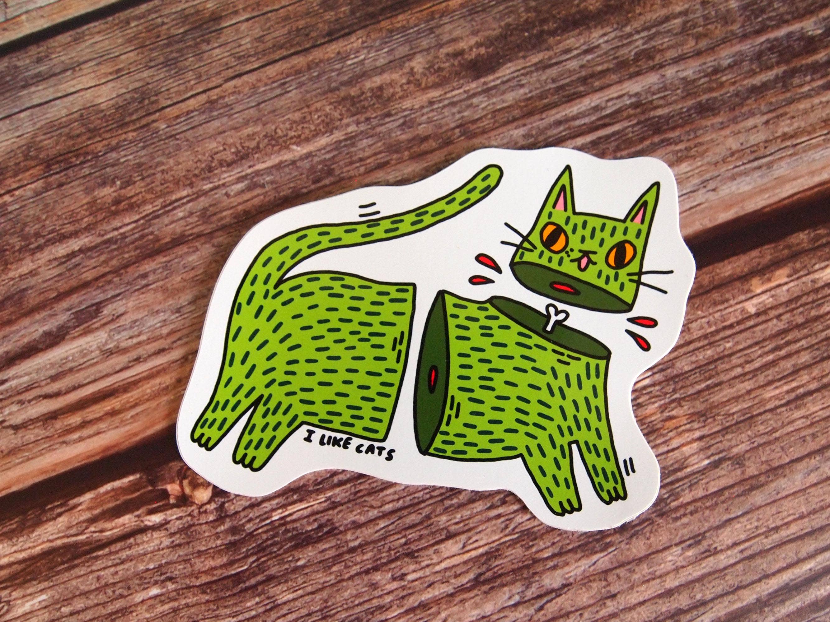 I LIKE CATS - Wholesale Sticker - Zombie Cat Spooky Vinyl Sticker, Cat Sticker, Cat Decal5