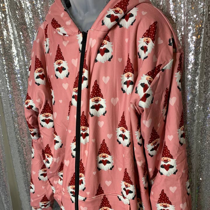 Heart gnome fleece jacket for wholesale by SLB Wholesale