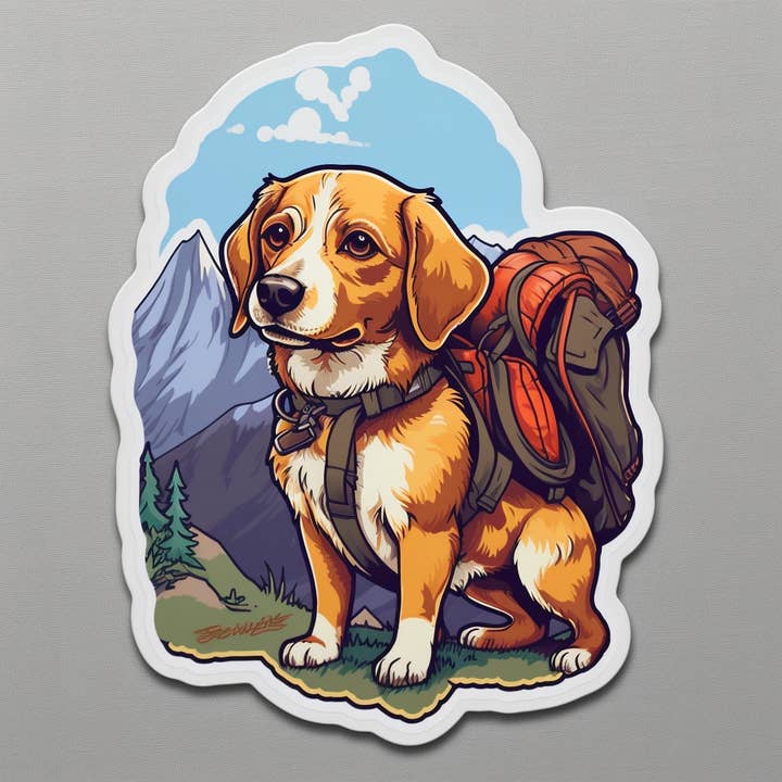 Autocollant imperméable en vinyle pour terrains de camping pour chiens pour la vente par Elizarae Co.