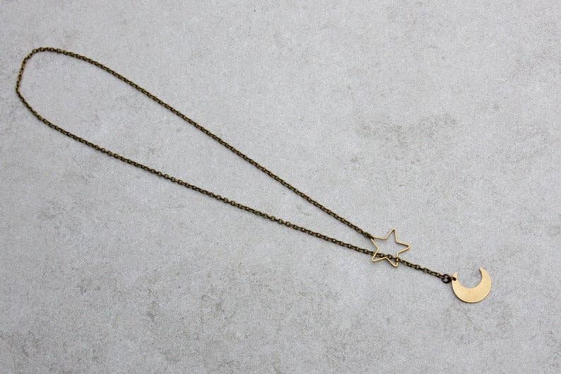 daniAWESOME - Wholesale Y-Neck/Lariat Necklace - Moon and Star Lariat Necklace9