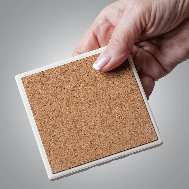 Conimar Promotions - Wholesale Coasters - Rooster 4 Pack Stone Coasters in Wooden Holder