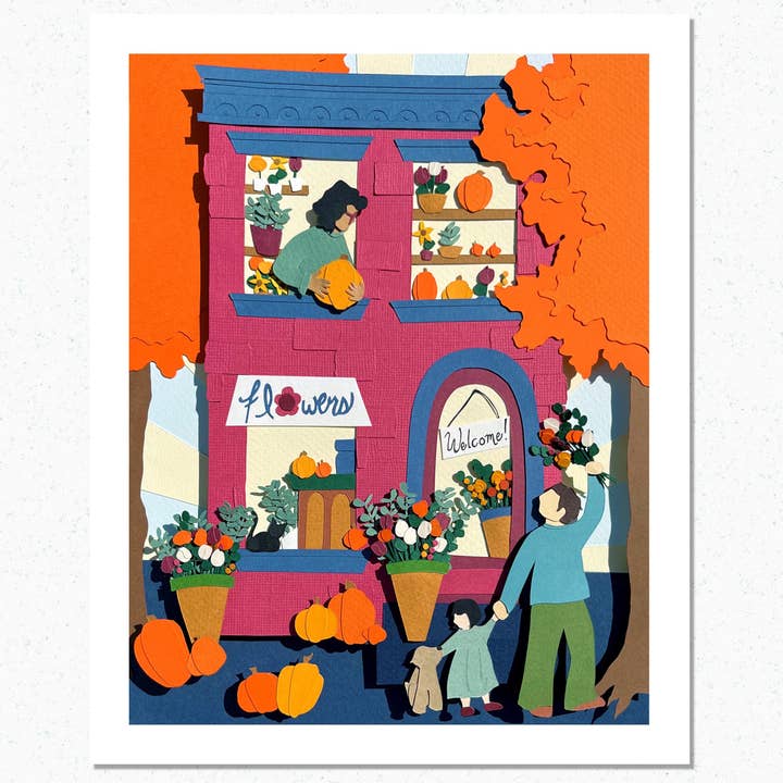 Flower Shop Saturday Fine Art Print for wholesale by Paper for the People
