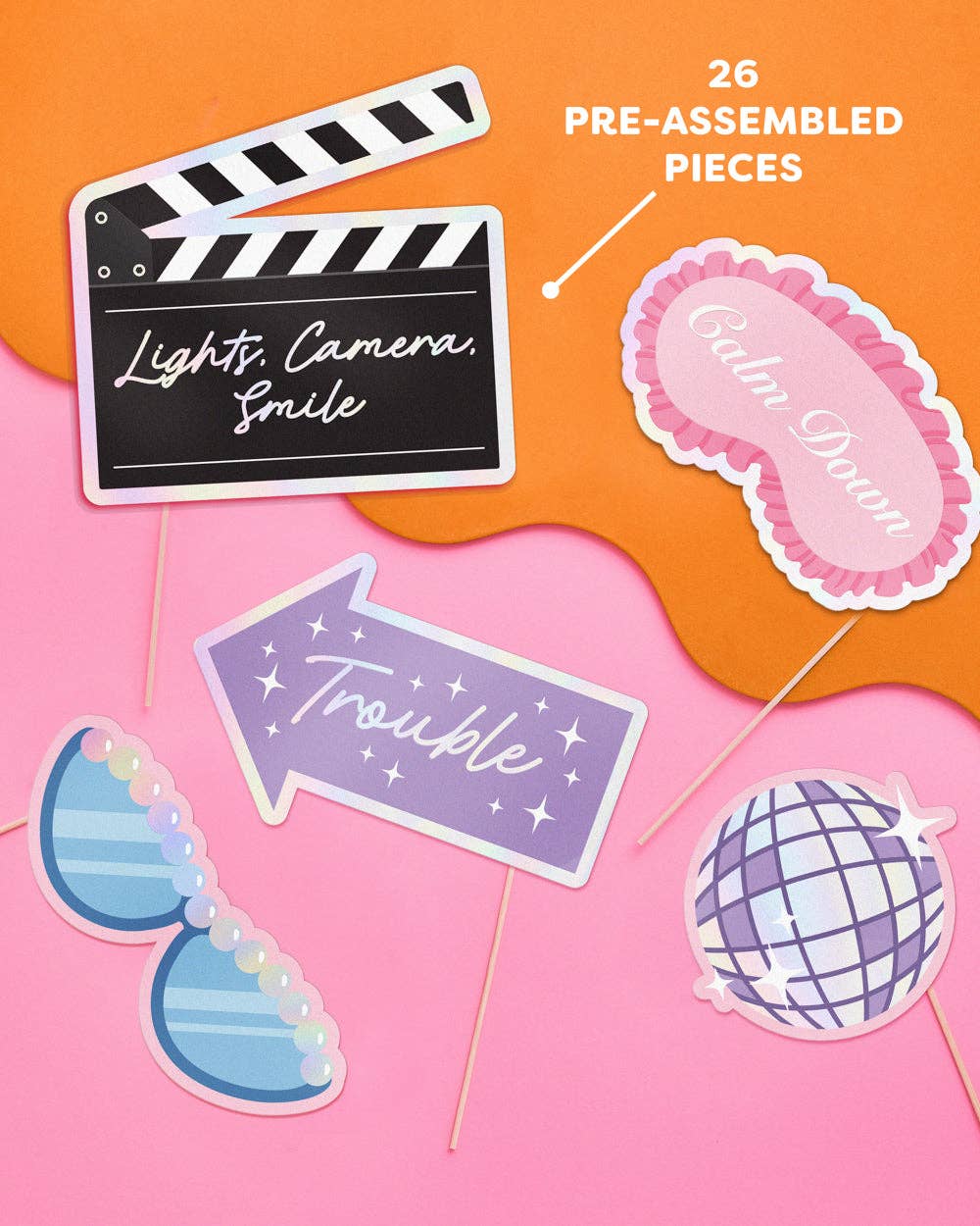 xo, Fetti - Vente Décalcomanie – décorations de fête - I'm the Problem Props - Set de 26 pièces pour photomaton1