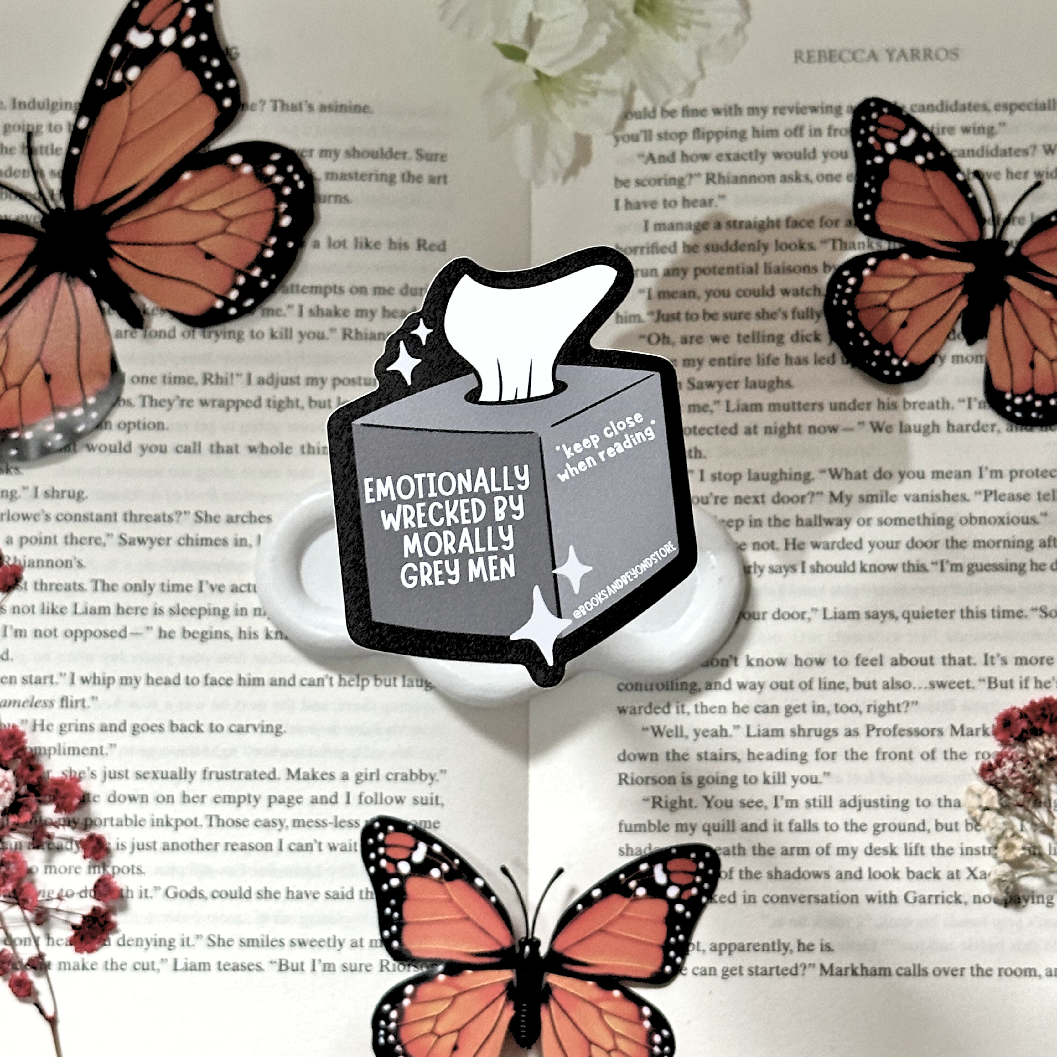 Books and Beyond – wholesale Sticker – Emotionally Wrecked Tissue Box Vinyl Sticker0