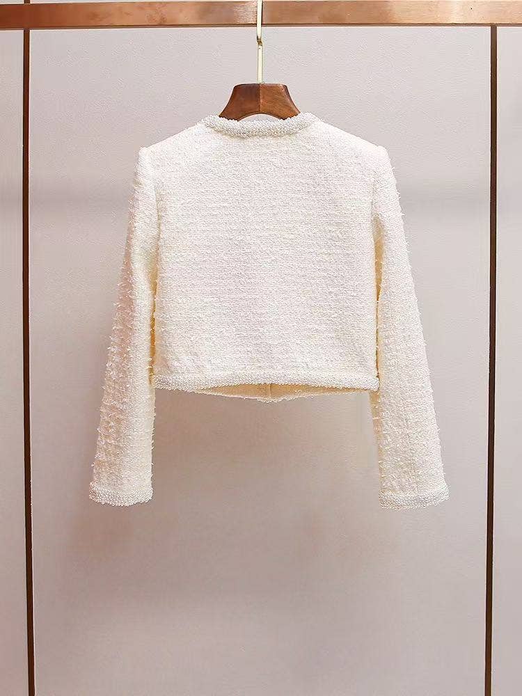 Color as pictures SET92Y Tweed hand-beaded jacket and skirt set for autumn for wholesale on Faire2