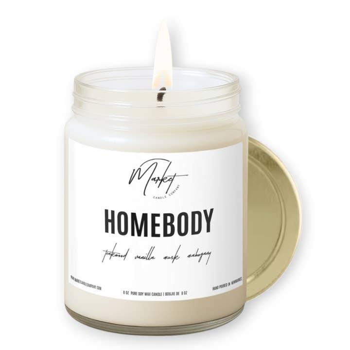 Market Candle Company - Wholesale Jar/Filled Candle - HOMEBODY SOY CANDLE- WHITE LABEL