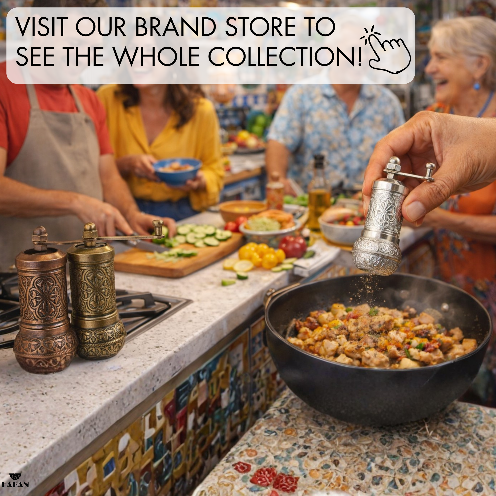 Hakan - Wholesale Pepper Mill - Copper Black Pepper Grinder, Refillable Spice Mill, 4.3 in25