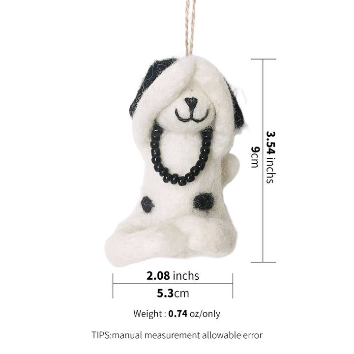 Sparkle Being - Wholesale Ornament - Handmade Wool Felt Yoga Dog Ornament7