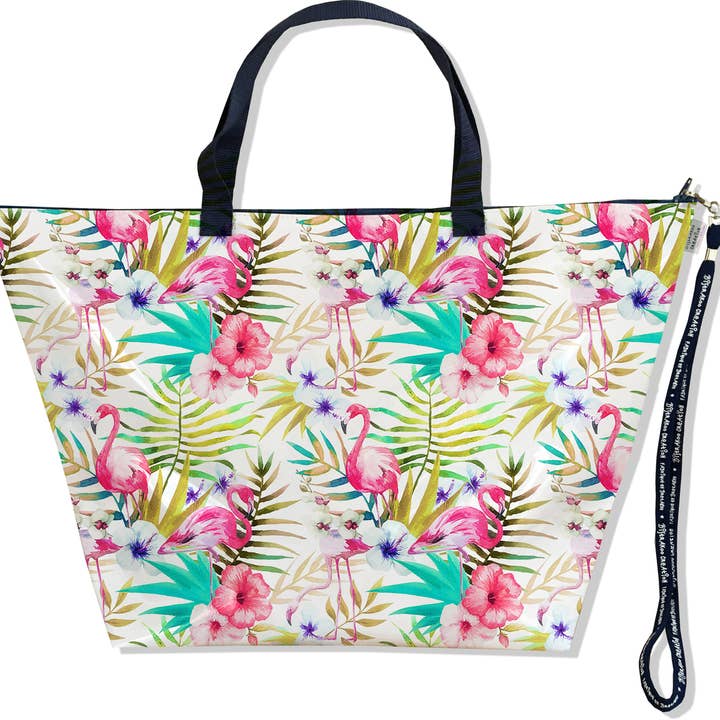 Bolsa para fin de semana, bolsa de viaje grande con follaje de flamenco rosa para venta al por mayor de BISTRAKOO