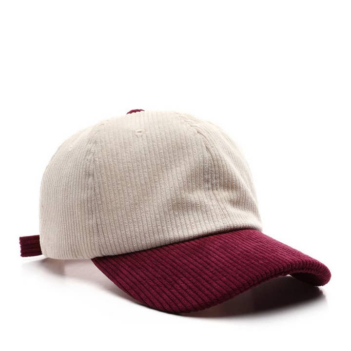ACCITY - Wholesale Baseball Cap - Unisex - SOLID COLOR PLAIN CORDUROY COLORBLOCKED CAP_CWAH28093
