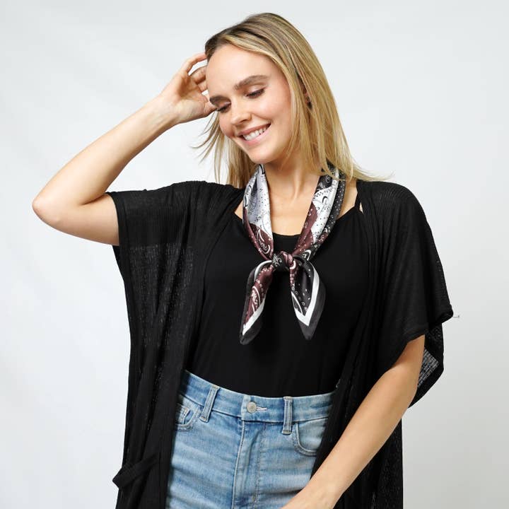 Fashion City – Engroshandel Tørklæde - Dame – Paisley Print Satin firkantet tørklæde/hovedindpakning/rørtop4