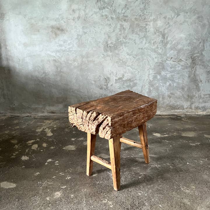 Office Objets - Wholesale Bench - Small organic bench in blonde Asian teak with four legs - Sepuluh10