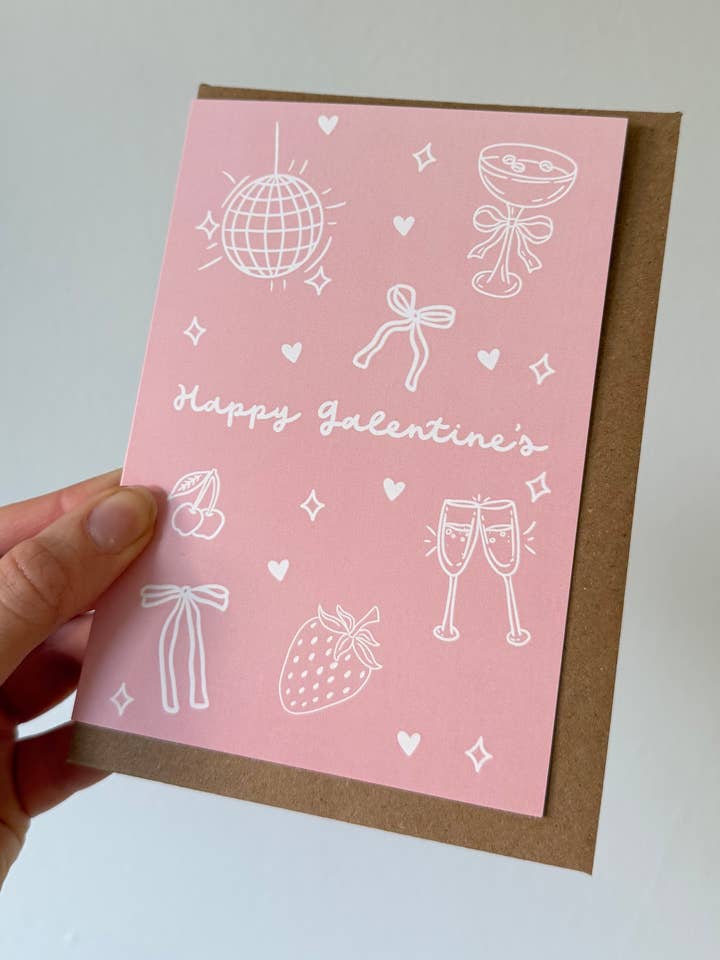 Galentines hälsningskort. Alla hjärtans dag. Bästa vän A6. för wholesale av Gallerybylara