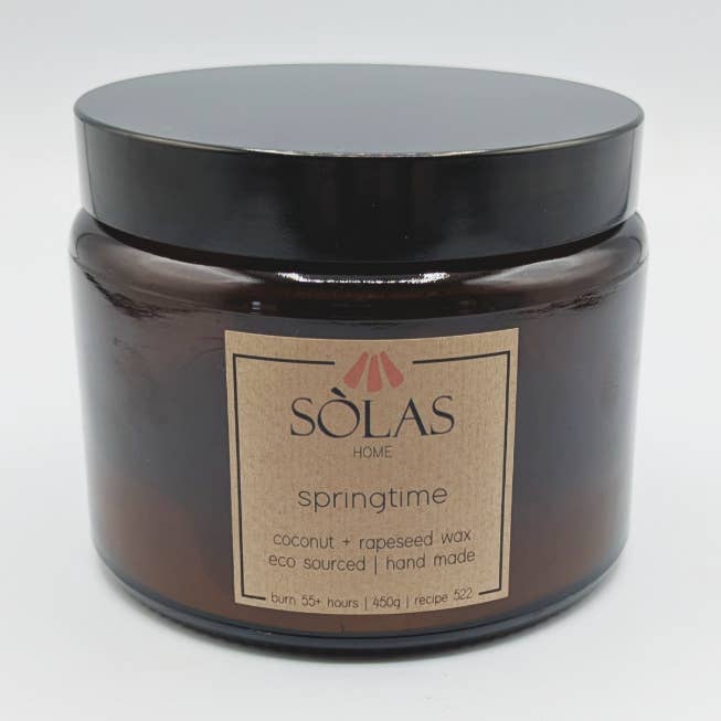 Springtime Candle Amber Jar with Lid, 50cl for wholesale by SÒLAS Home