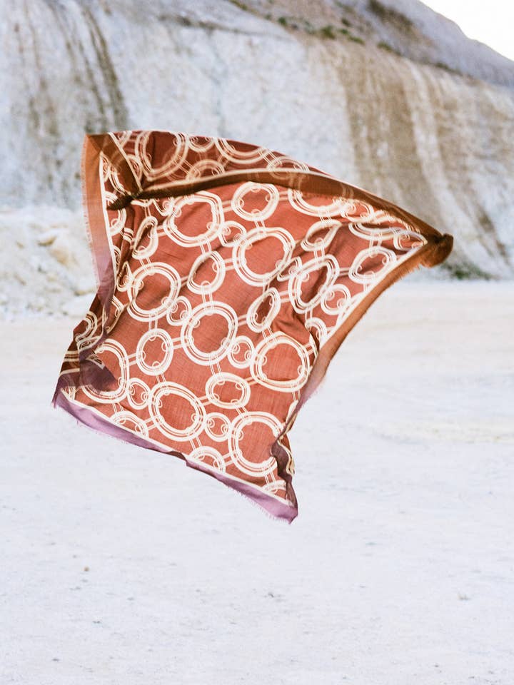 Lenço Terra Maxi - Mistura Seda & Lã por atacado de Sicels