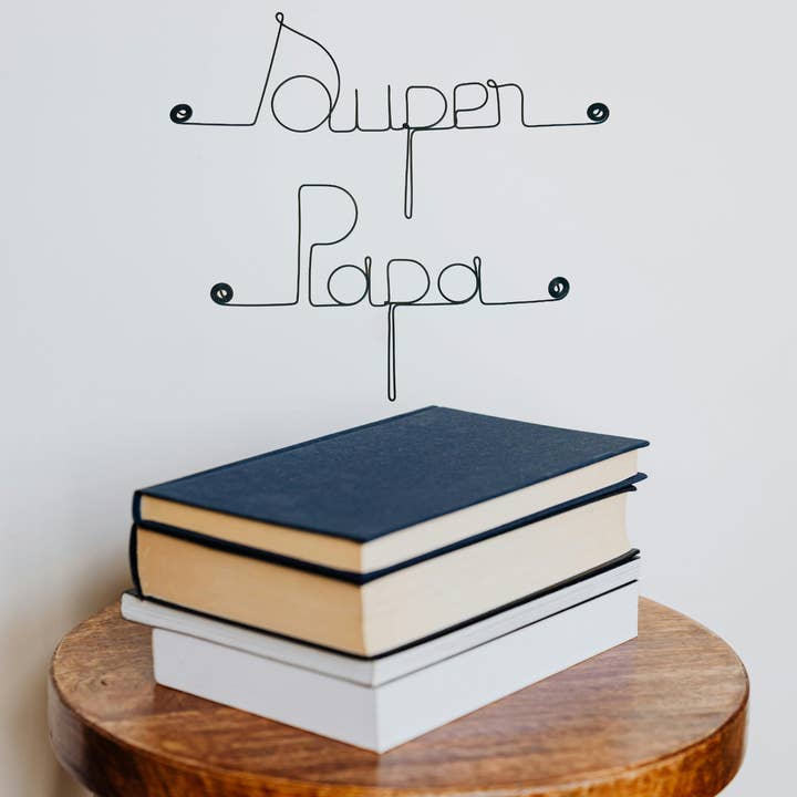 Decoración de Pared de Alambre "Súper Papá" - para clavar para venta al por mayor de Bijoux de Mur