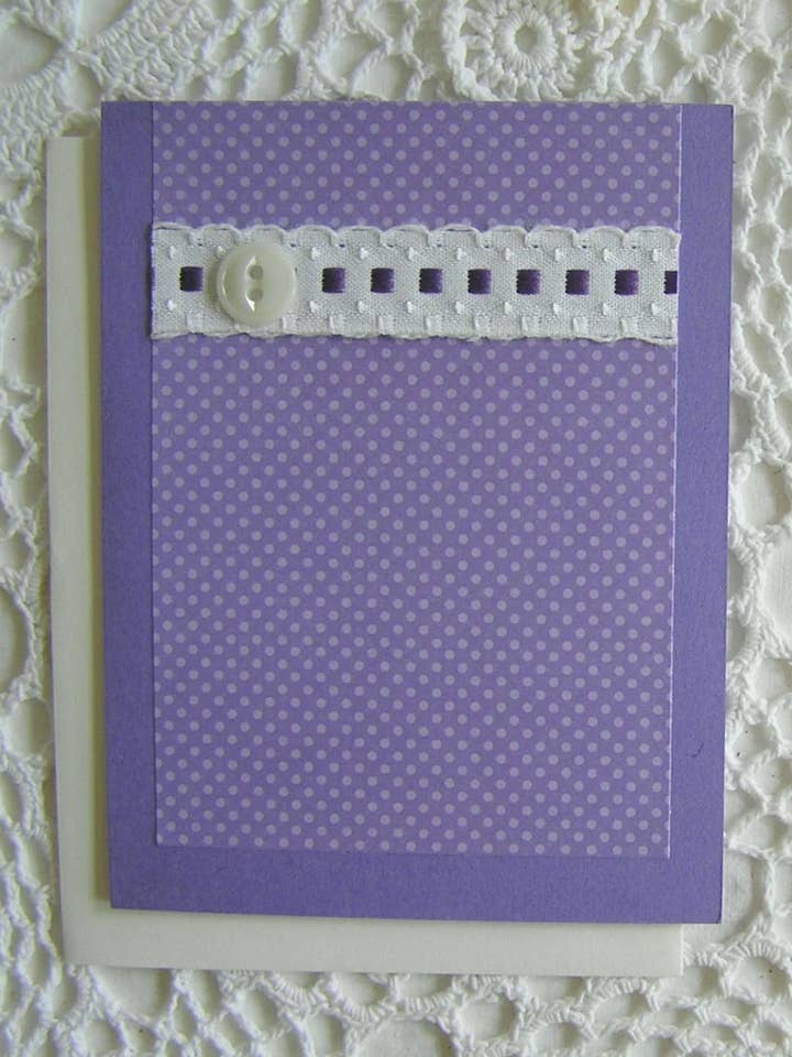 Retro Inspired Purple Plaid Note Cards, Set of 5 for wholesale by Sugar Shop Vintage & Paperie