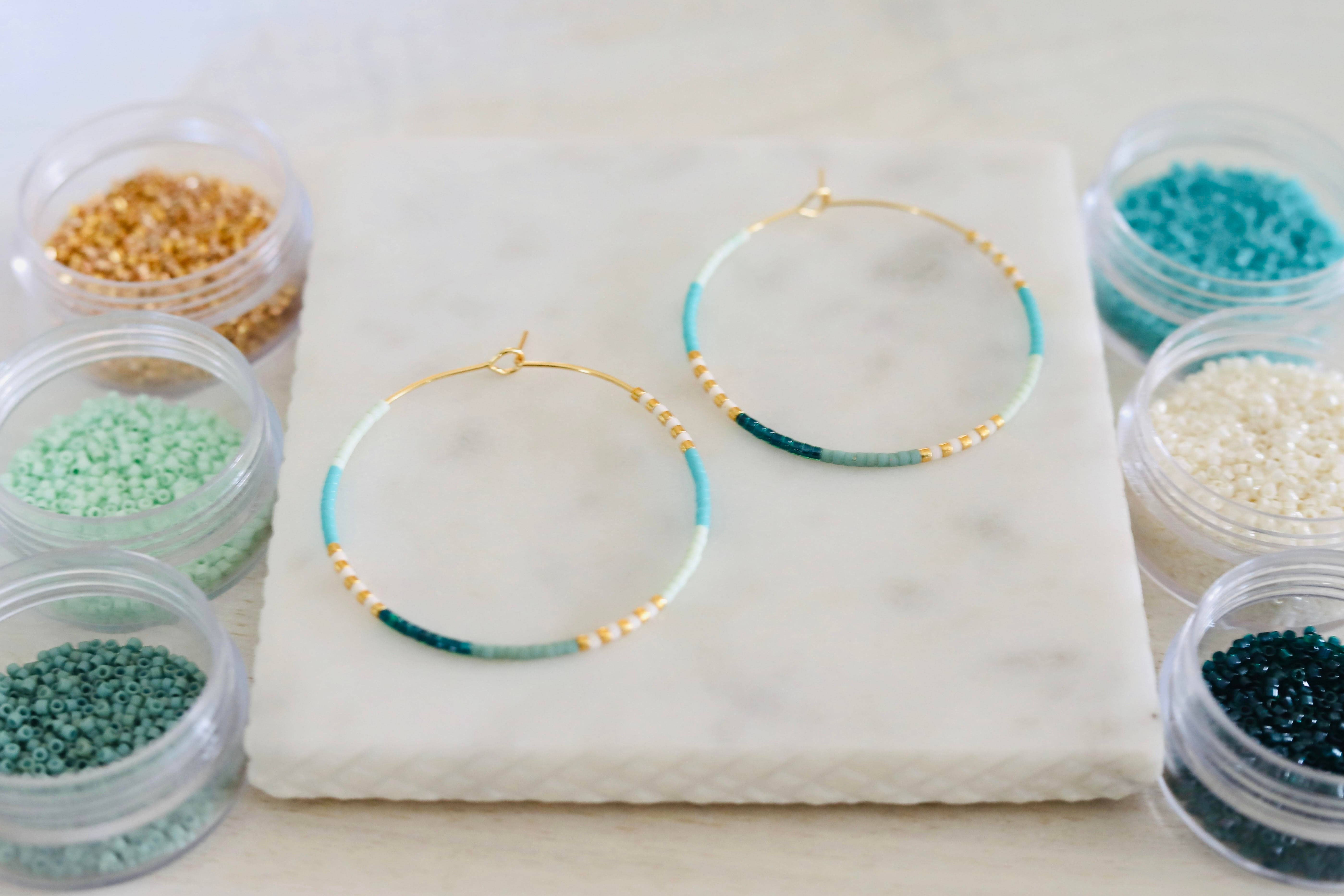 Girls Day Out by Amy Houston - Wholesale Hoop Earrings - Santorini miyuki glass beaded hoop earrings1