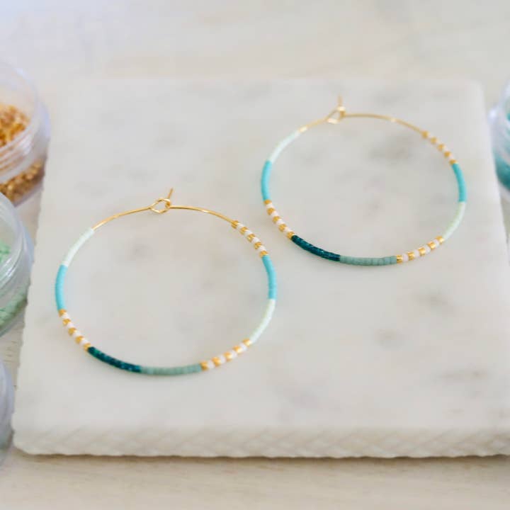 Girls Day Out by Amy Houston - Wholesale Hoop Earrings - Santorini miyuki glass beaded hoop earrings1